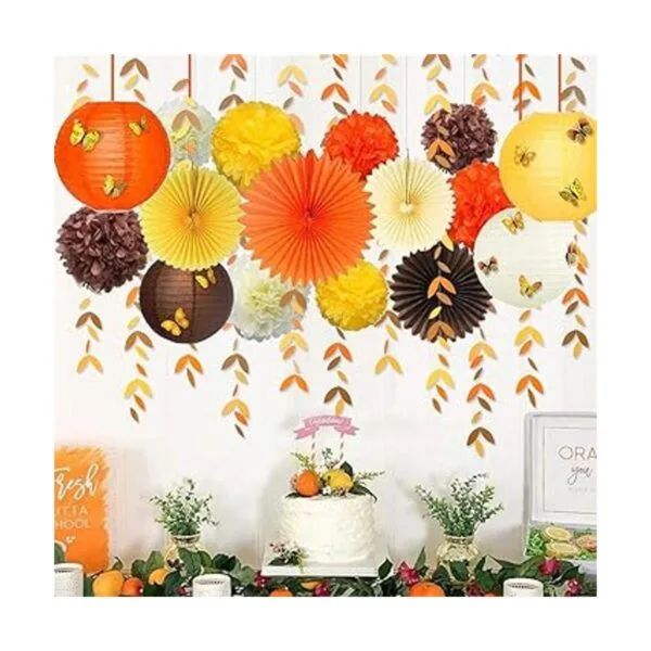 Kit de decoración de fiesta de otoño amarillo naranja_4