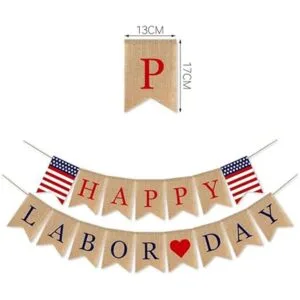 SWYOUN Arpillera Feliz Día del Trabajo Banner Mantel_4