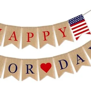 SWYOUN Arpillera Feliz Día del Trabajo Banner Mantel_3