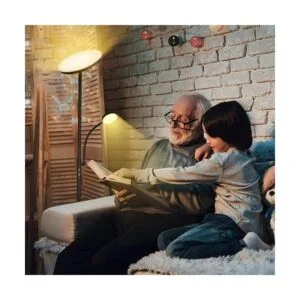 Soarz Torchiere Lámpara de pie con lámpara de lectura_2