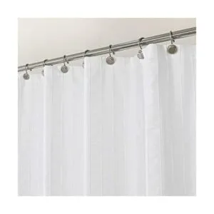 Central Park Cortinas de ducha blancas recogidas con_1