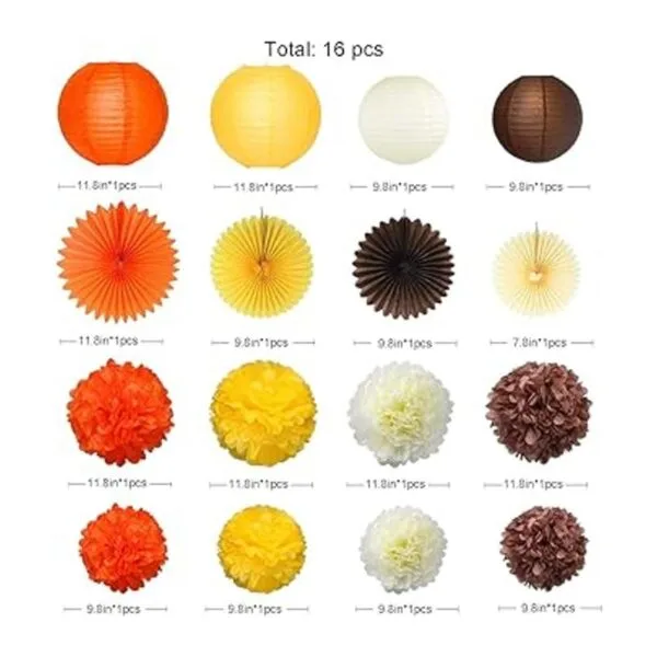 Kit de decoración de fiesta de otoño amarillo naranja_2