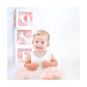 Cajas de globos para el primer cumpleaños con la palabra_2