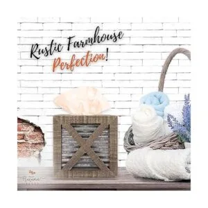 Autumn Alley Funda cuadrada rústica para caja de