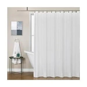 Central Park Cortinas de ducha blancas recogidas con_2