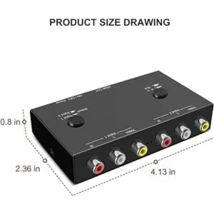 2 RCA a HDMI 1080P 2 vías RCA compuesto CVBS AV_4