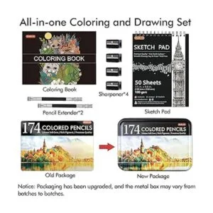 Lápices de colores profesionales de 174 colores juego de