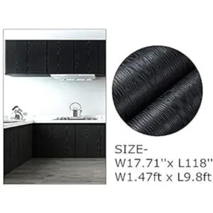 Papel tapiz negro de 17.7 x 118 pulgadas papel de_2