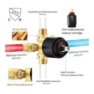 Esnbia Kit de bañera de ducha juego de grifo de bañera y_6