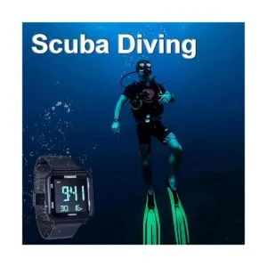 Reloj de buceo digital de 10 ATM con correa de acero