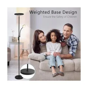 Soarz Torchiere Lámpara de pie con lámpara de lectura_3