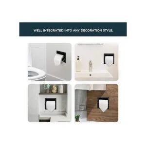 FORIOUS Soporte de papel higiénico negro mate soporte de_4