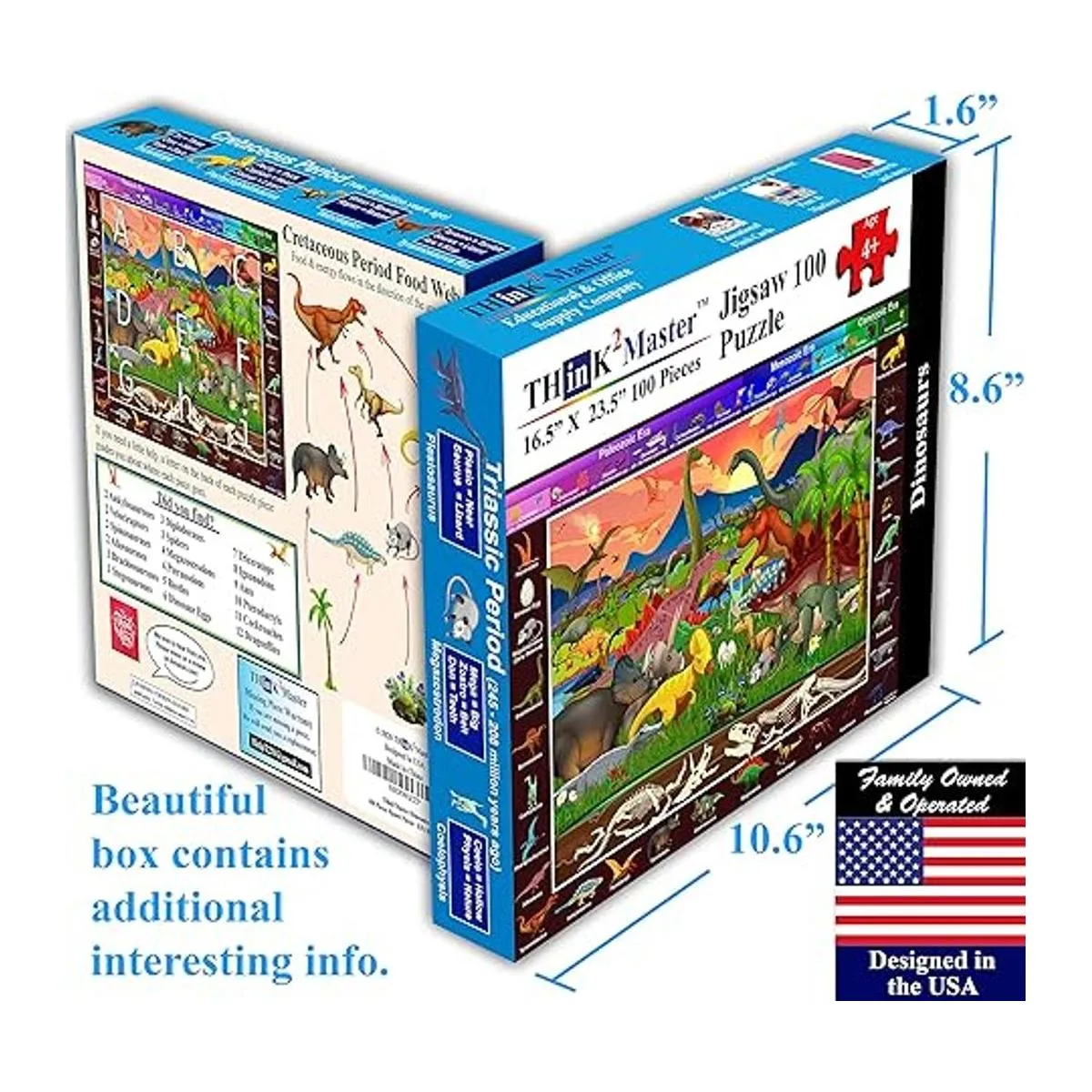 Think2Master Rompecabezas de dinosaurios de 100 piezas_3