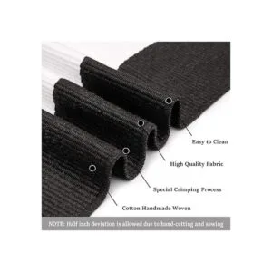 KOZYFLY Alfombra de algodón a rayas en blanco y negro_5