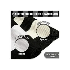 KOZYFLY Alfombra de algodón a rayas en blanco y negro_4