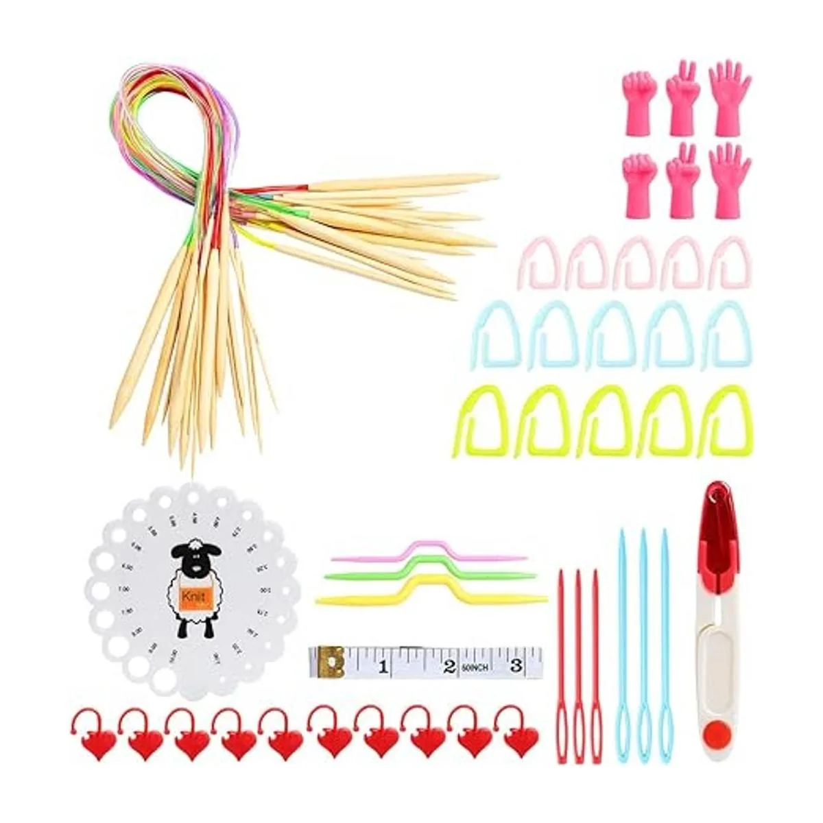 KOKNIT Juego de agujas de tejer circulares ligeras