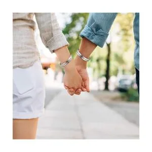 9 pulseras de acero inoxidable en blanco para