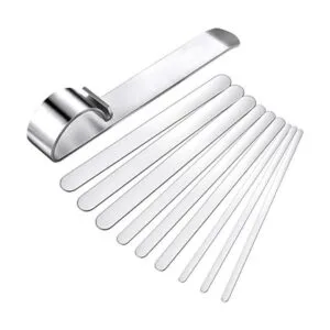 9 pulseras de acero inoxidable en blanco para