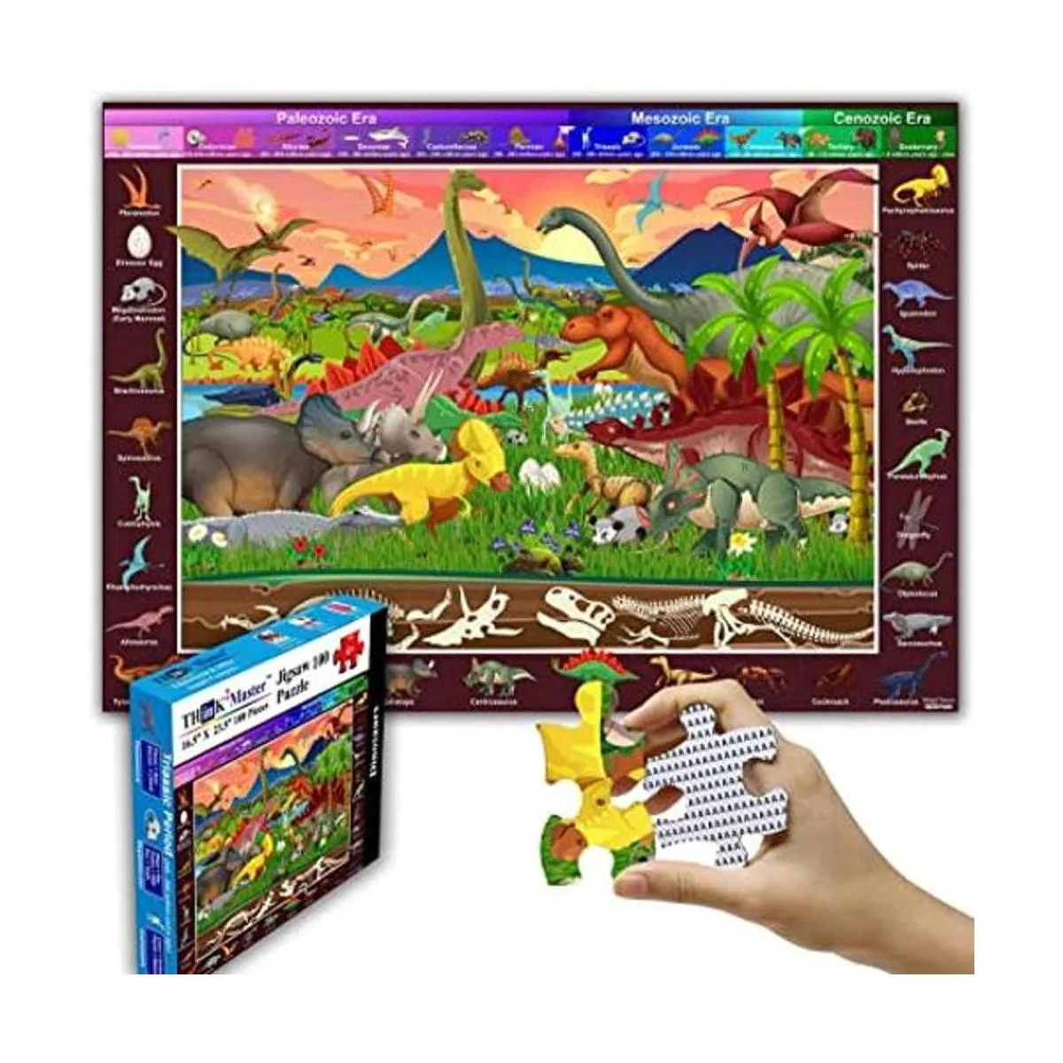 Think2Master Rompecabezas de dinosaurios de 100 piezas_1