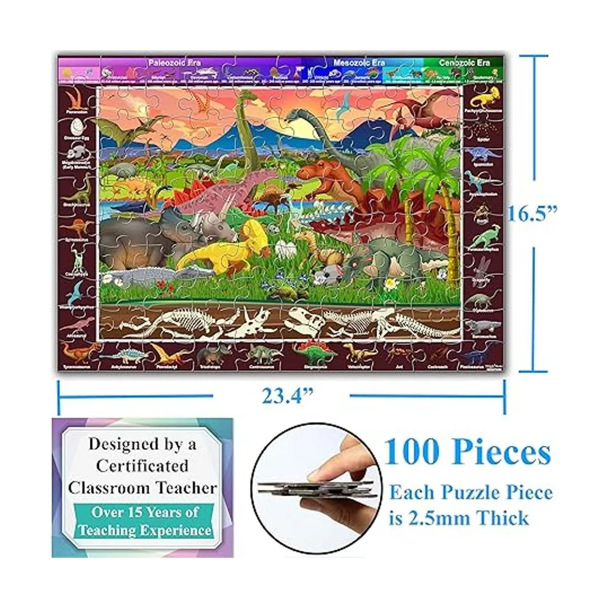 Think2Master Rompecabezas de dinosaurios de 100 piezas_2