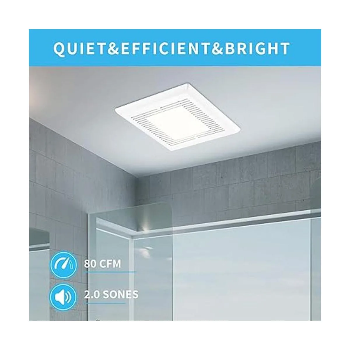 Tech Drive Ventilador de baño con luz de 80 CFM 2.0_2