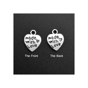 Abalorio de plata tibetana con forma de corazón hecho con_5