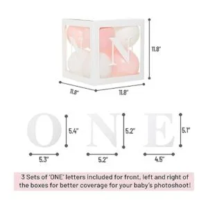 Cajas de globos para el primer cumpleaños con la palabra_5