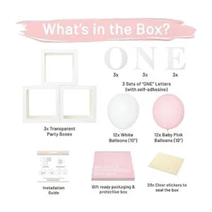 Cajas de globos para el primer cumpleaños con la palabra_6