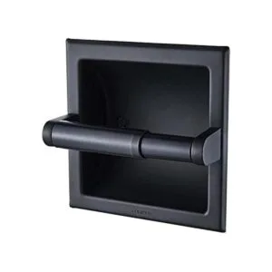 FORIOUS Soporte de papel higiénico negro mate soporte de_1