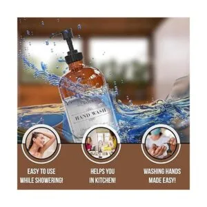 SUNRISE PREMIUM Dispensador de jabón de vidrio ámbar con