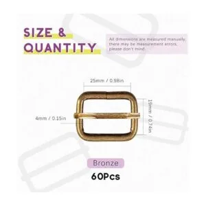 Swpeet 60 anillos de metal resistentes de bronce de 0.984_2