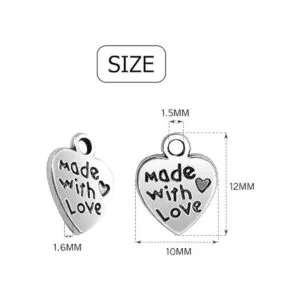 Abalorio de plata tibetana con forma de corazón hecho con_3