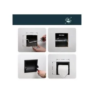 FORIOUS Soporte de papel higiénico negro mate soporte de_6