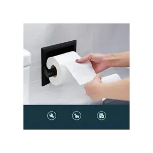 FORIOUS Soporte de papel higiénico negro mate soporte de_2