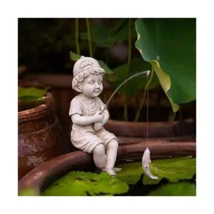 Goodeco Decoración de estatua de pescador estatuas y_6
