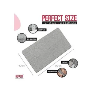 Asvin Tapete de baño con textura suave para ducha