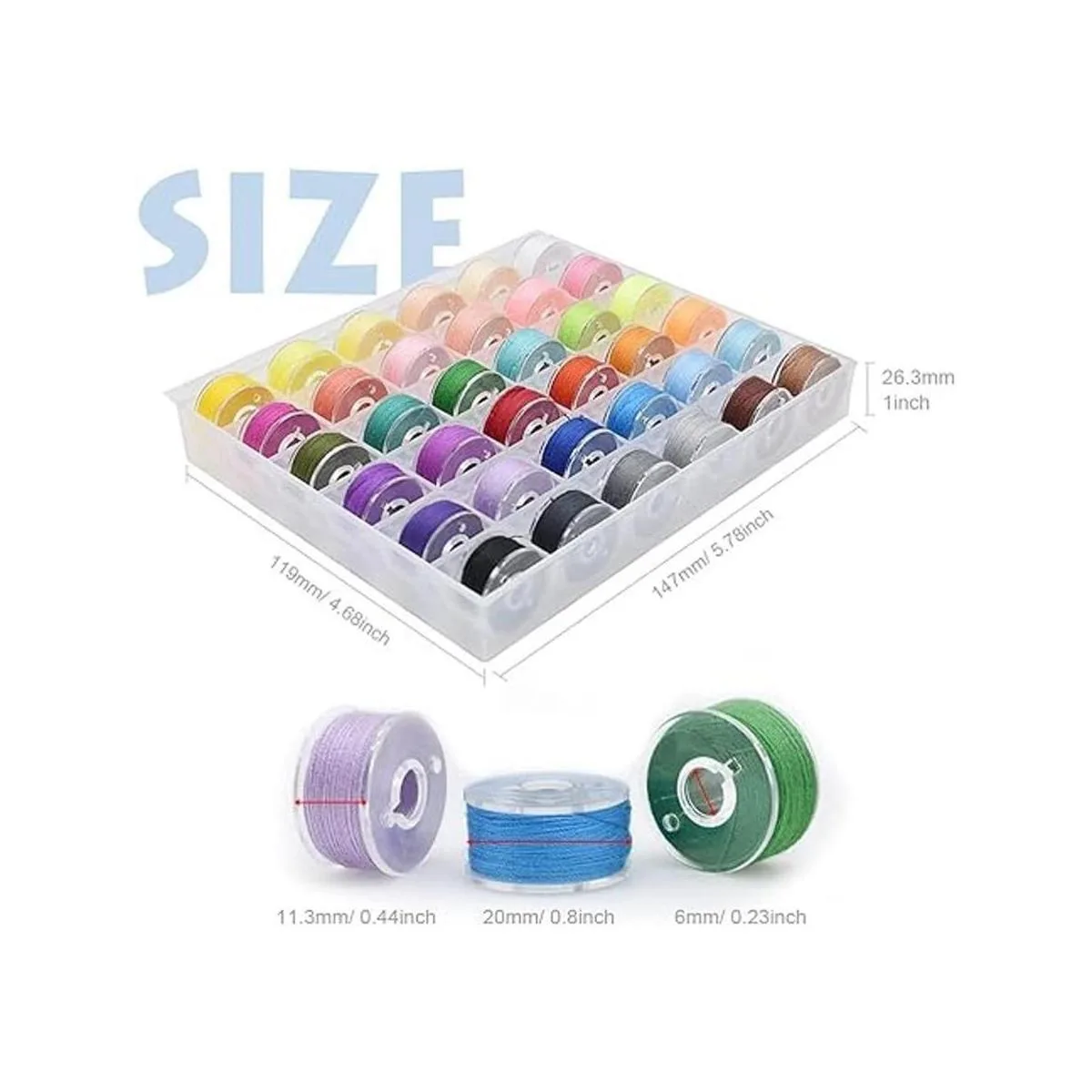 Kit de hilos de coser de 72 bobinas 36 colores 360