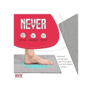 Asvin Tapete de baño con textura suave para ducha