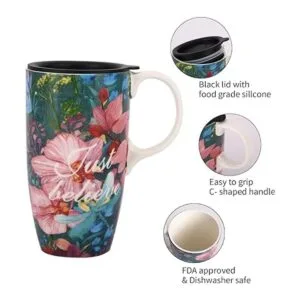 Taza de café de cerámica de 17 onzas con cajas de color y