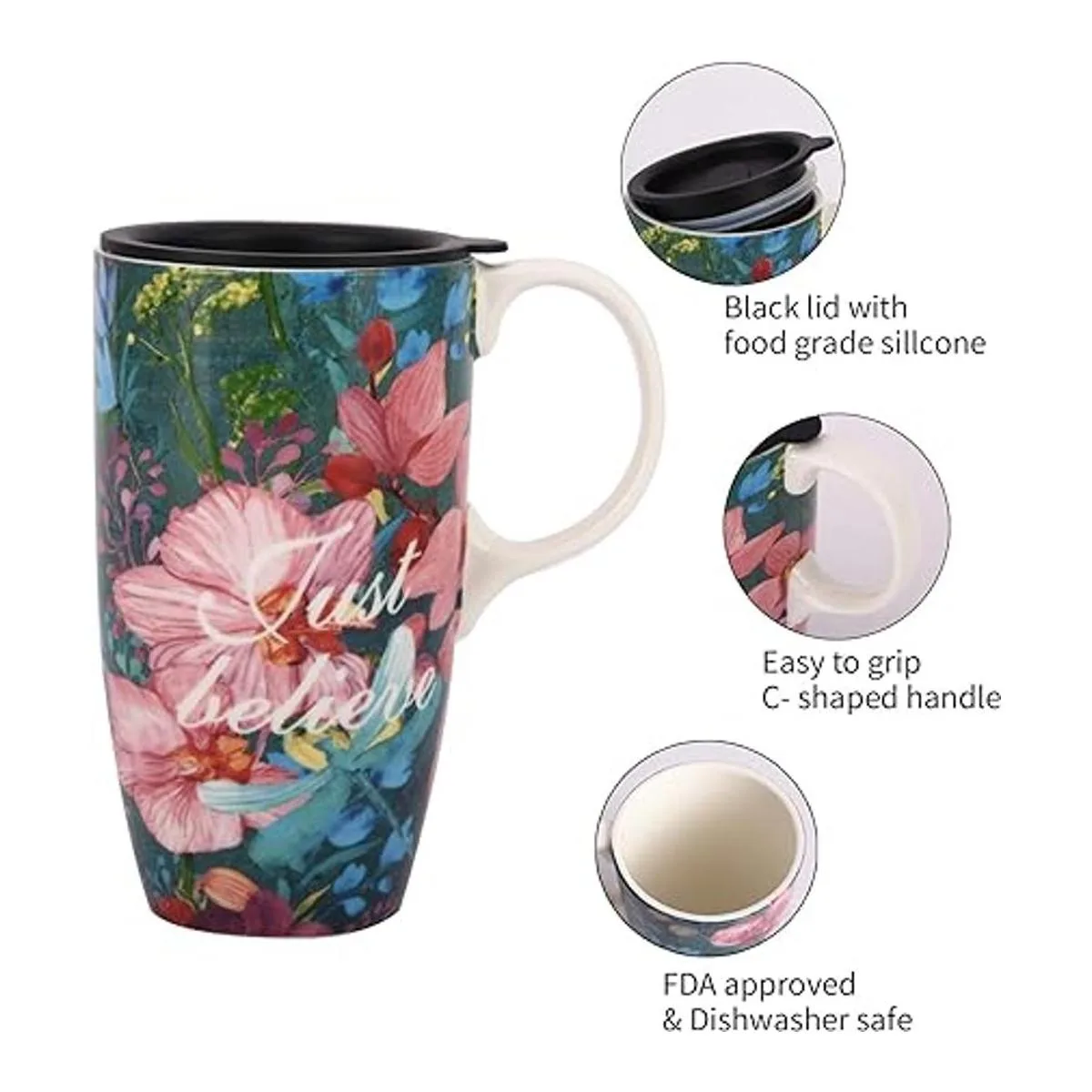 Taza de café de cerámica de 17 onzas con cajas de color y