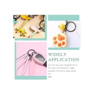 Swpeet Kit de 450 llaveros planos negros de 65 pulgadas