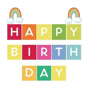 Banner de feliz cumpleaños arcoíris pancarta de_2