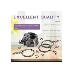 Swpeet Kit de 450 llaveros planos negros de 65 pulgadas