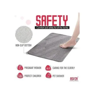 Asvin Tapete de baño con textura suave para ducha