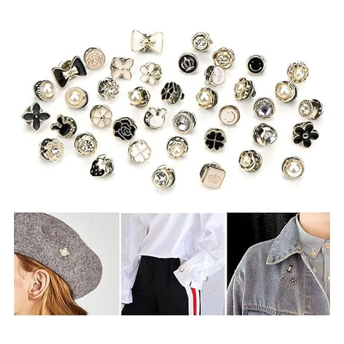 Juego de 40 pines de solapa esmaltados mini broche