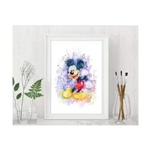 Mickey Mouse Juego de 8 impresiones de acuarela sin_2