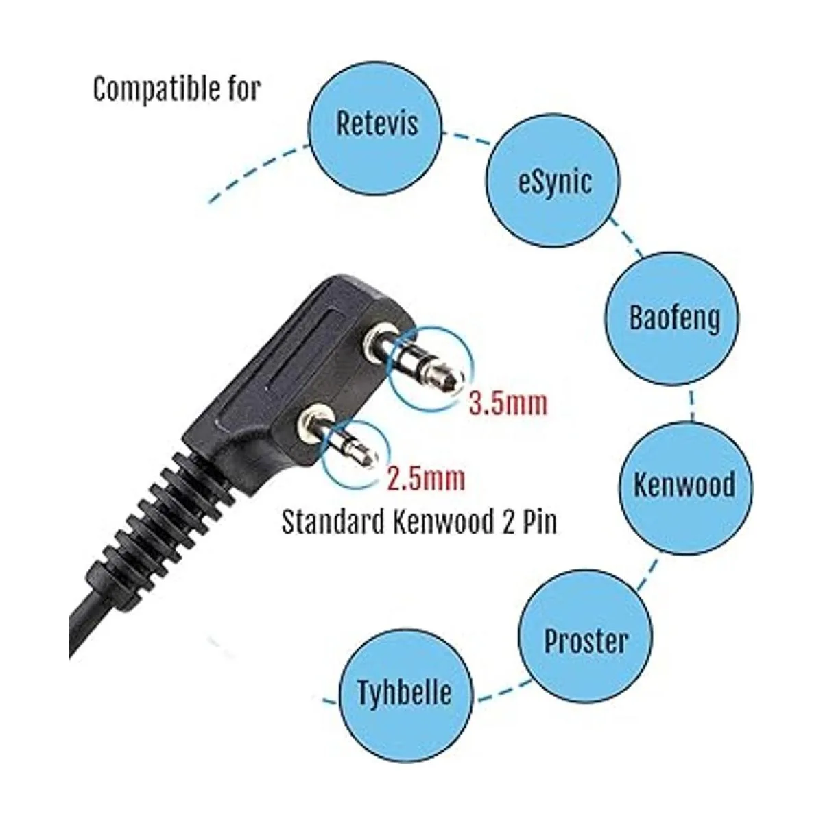 Retevis RT22 Walkie Talkie Audífonos con micrófono de 2_3
