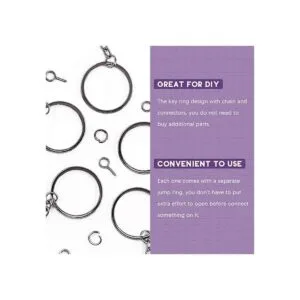 Swpeet Kit de 450 llaveros planos negros de 65 pulgadas