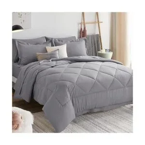 CozyLux Juego de edredón de 7 piezas con sábanas de color_2