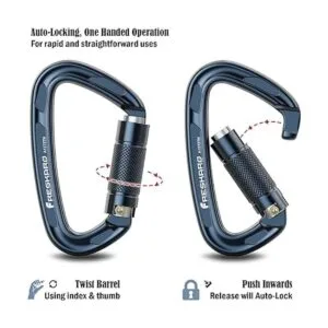 FresKaro 4inches Climbing Carabiner Clips UIAA Certified_2